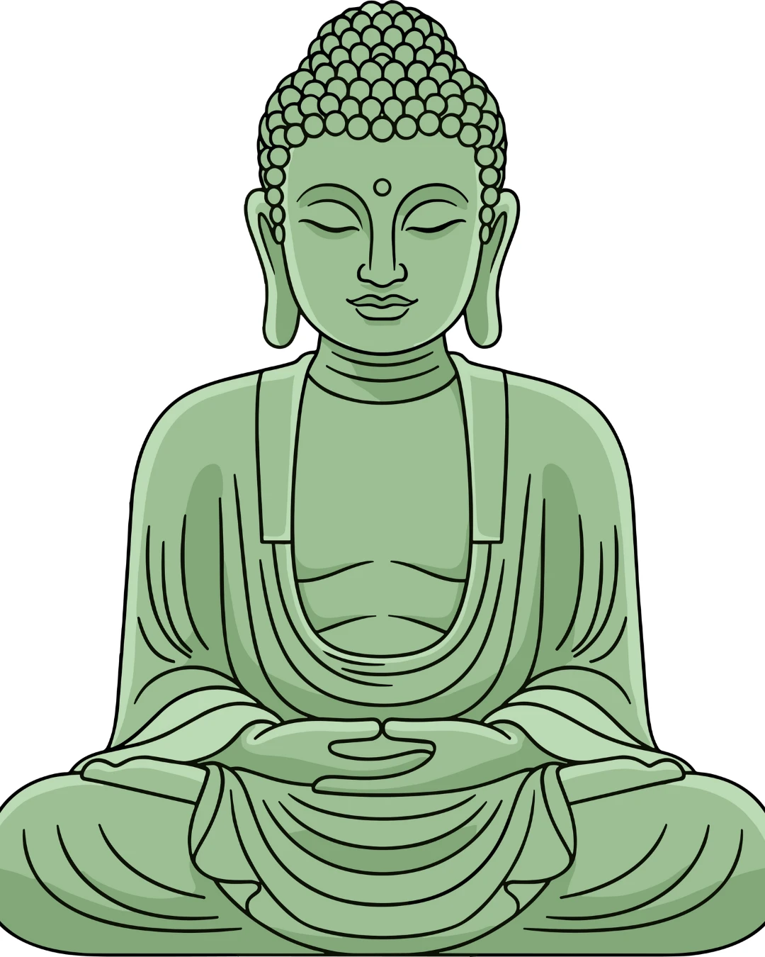 Boeddha illustratie - mindfulness en eten